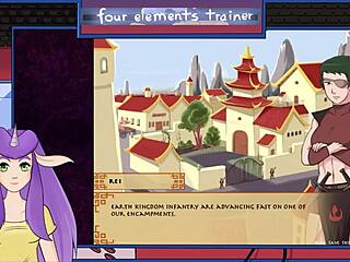 in avatar, the guard gives a blowjob with big tits and facial