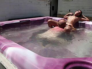 Dayanara heats up the hot tub in main scene 2.