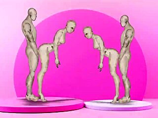 ¡Oye, mira a estos gemelos anime follando a chicas calientes de dibujos en acción salvaje!