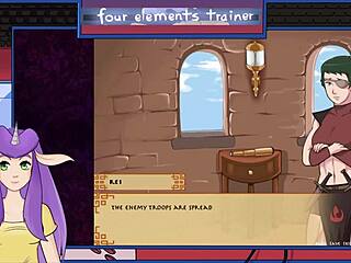 in avatar, the guard gives a blowjob with big tits and facial