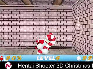 hentai shooter 3d christmas party with big tits and monsters