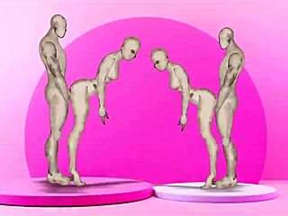 ¡Oye, mira a estos gemelos anime follando a chicas calientes de dibujos en acción salvaje!