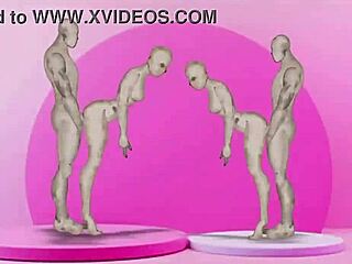 Hey, check out these anime twins banging hot cartoon girls in wild action!