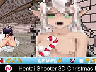 hentai shooter 3d christmas party with big tits and monsters