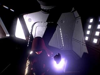 Space handjob with telekinesis on animated cock