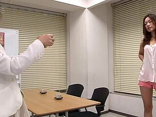 Anime Office Milf Teases Pussy at Work in POV