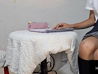 She notices masturbation, fucks