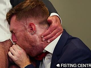 Fistingcentral - mature boss catches employee jerking in bathroom