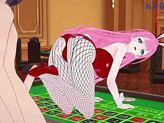 Мафую Кирису имеет интенсивный секс с кремпаем в хентае