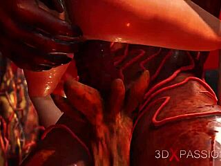 Devil gags super hot girl with monster cock in hell's extreme play.