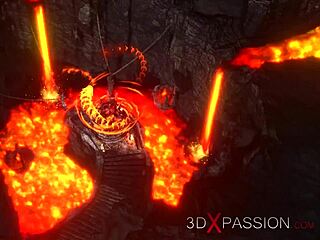 Devil gags super hot girl with monster cock in hell's extreme play.