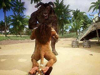 Ever seen a Minotaur pound a lion's mouth?