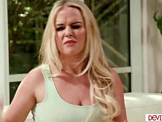 Guy Fucking Wife And Big Tits Blonde Neighbor In Muff Diving Threesome 😏