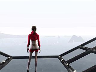 Cute brunette in Fallout fashion