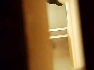 Spying on Her Shaving Her Hairy Pussy