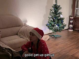 Christmas alone with stepmom part 4 pov cum in throat surprise deepthroat facial throatpie