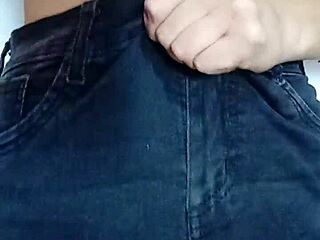 i play with a belt spanking my natural tits