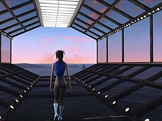 Cute brunette in Fallout fashion