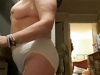 Wife in kitchen in big panties GETS HER TITS SUCKED HARD!