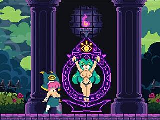 Flip Witch Pixel Hentai Game Ep 13 Monster Cock Titjob and Facial Cumshot