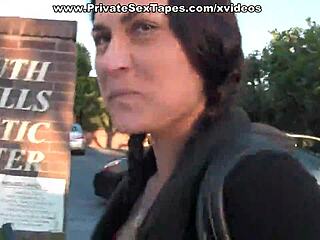 sexy brunette gf gets a merciless doggy fuck right before the camera