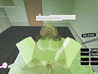 Roblox Whore Rides Big Black Cock in Wild Action