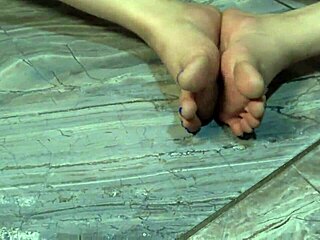 Bunny girl teases with bare foot fetish