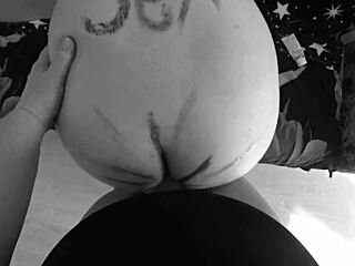 Lesbian Milfs Go Wild with Strap-On in Amateur POV! Black and White Cinema Big Ass Action!