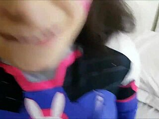 DVA Overwatch rides black cock to creampie cumshot