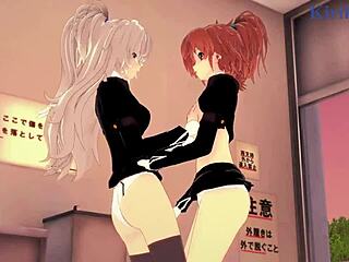 Shizuma Hanazono And Nagisa Aoi In Strawberry Panic Hentai