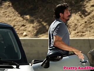 bikini teen throated in 69 with old voyeur watching