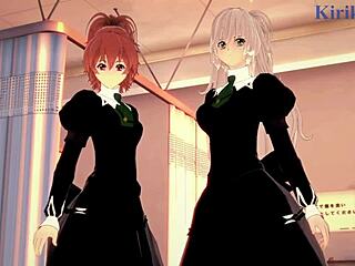 Shizuma Hanazono And Nagisa Aoi In Strawberry Panic Hentai