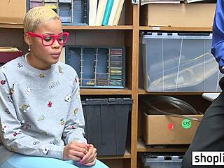 yo, this black teen got caught by a cop for stealing in the office