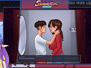 Summertime Saga: блондинка-милфа соблазняет ногами в части 16