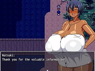 Tanned Natsuki in Hentai Game Ep 9 Pees in Forest at Night