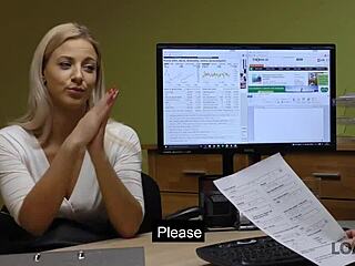 Curvy Girl Masturbates During Loan Interview for Sex 😏