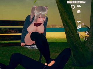 Blonde Tetek Besar JK di Permainan Erotis AI Girl