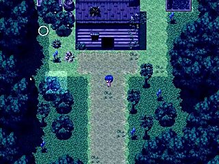 Tanned Natsuki in Hentai Game Ep 9 Pees in Forest at Night