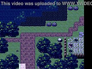 Tanned Natsuki in Hentai Game Ep 9 Pees in Forest at Night