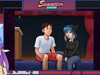 Summertime Saga: блондинка-милфа соблазняет ногами в части 16