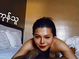 Skinny Japanese twink bent over for doggystyle action