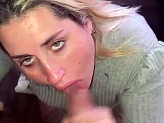 This blonde slut loves deepthroating cock for ten minutes straight.