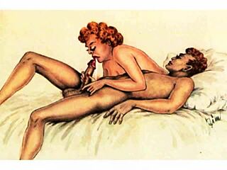 Vintage Erotic Illustration From Retro Asian Japanese Hentai Comic Cartoon