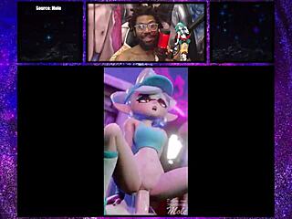 Marie and Callie ride creamy cock in wild anime action