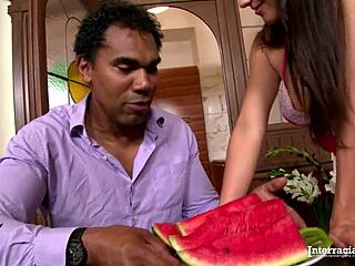 Mea Melone Deepthroats Black Cock