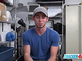 cute stud's asshole destroyed by horny director's big black cock