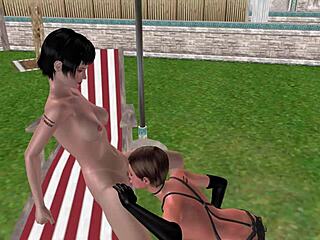 Katson söpöä lesbo tyttöä nuolevan pillua 3D animessa...