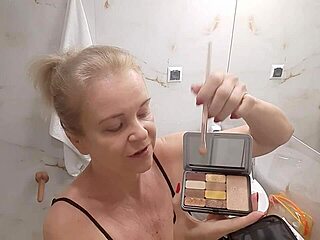 Hey, watch Jenny the blonde prep for disco night! 💃