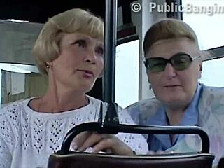 Extreme risky sex on public transport with couple banging upfront