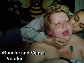 Intriguing-Neutral Trans girl Kerri and Velma Voodoo in unique couple dynamic